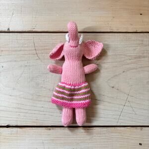 Blabla NWOT Original Girl Elephant Rattle Pink Baby Rattle 8"